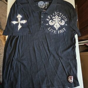 Affliction Men's Dark Gray Polo Shirt